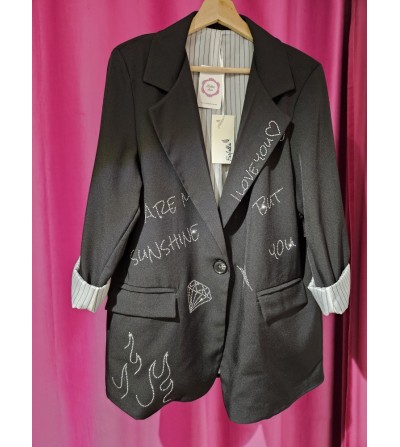 Blazer Negra Strass